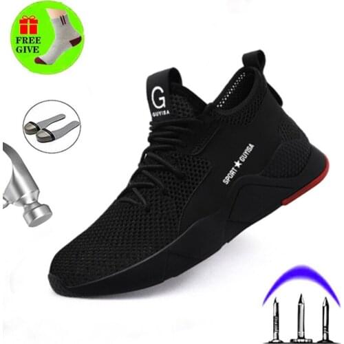 Autumn And Winter Plus Velvet Safety Shoes High Quality Anti-smashing Puncture Mens Boots Comfortable Lightweight Work Shoes