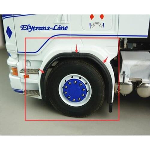 A pair abs materials scania truck front wheel brow for tamiya 1/14th scale actros R620 56323 R470 R730 tractor trailer truck