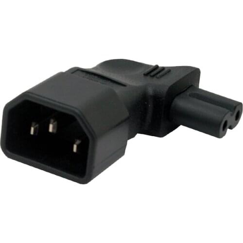IEC 320 C14 to C7 Right angle Plug adapter IEC C7 to C14 3pin male to 2pin female changer adapter