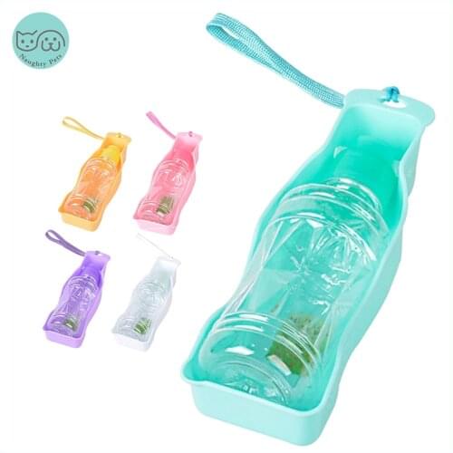 Portable Pet Dog Cat Water Bottle Travel Cups Drinking Bowl Outdoor Feeder Dog Water Dispenser Pet Products For Dogs 245/450ml