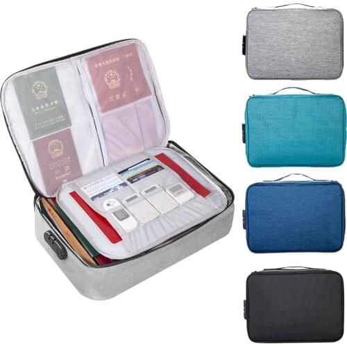 Portable password lock Large Capacity Document Bag Multifunctional Waterproof Travel Organizer Holder For School File Folder
