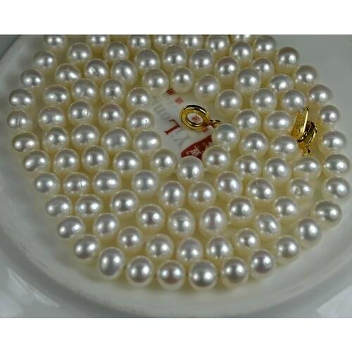 AAA+ Fresh water Pearl , Perfect Round , lustre, smooth, 8-8.5 mm, 43cm. Pearl010, Christmas gift
