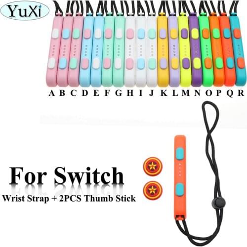 YuXi Wrist Strap Band Hand Rope Lanyard Laptop Video Games Accessories 2PCS Thumb Cap for Nintend Switch Game Joy-Con Controller