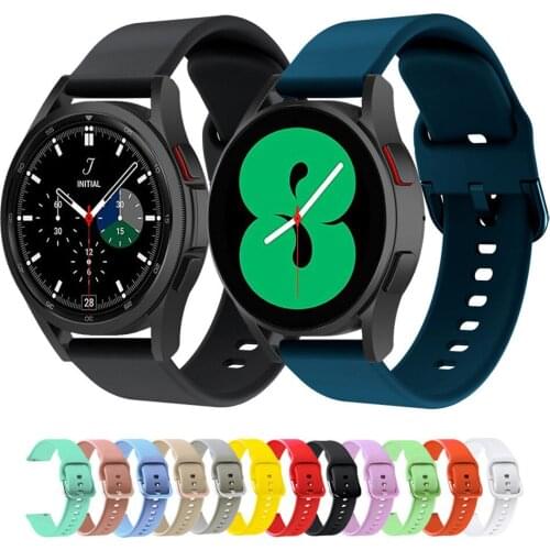 20mm Silicone Replacement Strap For Samsung Galaxy Watch 4 40mm 44mm/4 Classic 42mm 46mm Smart band Bracelet Sports Accessories