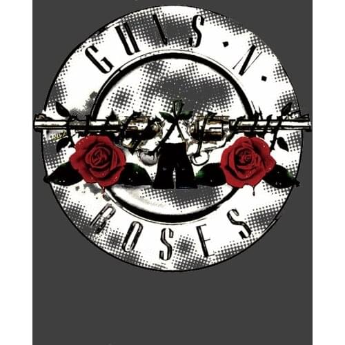 Punk Rose Flower Gun Heat Transfers Patches Boy Girl Iron On Sticker For T-shirt Dresses Patch DIY Clothes Applique Decoration
