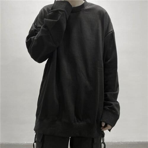 Autumn and winter new ladies round collar solid color long sleeve splicing design loose Korean edition long sleeve fashion