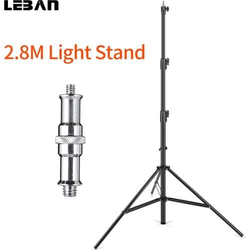 2.8m / 9ft Heavy Duty Air Cushioned Studio Light Stand Pressure Light Stand Supportable in the Middle with 1/4" and 3/8" Screw