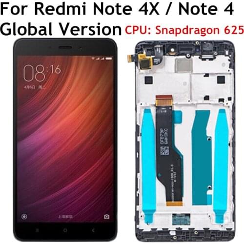 LCD For Xiaomi Redmi note 4X / note 4 Global Version Snapdragon 625 LCD Display Touch Screen Digitizer with frame