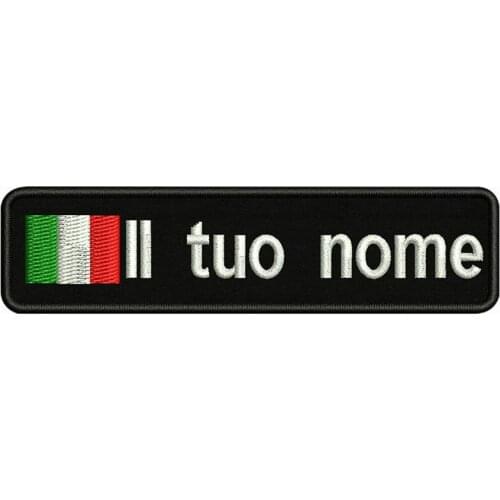 Italian flag Italy 10X2.5cm Embroidery Custom Name Text Patch Stripes badge Iron On Or Velcro Backing Patches For Clothes
