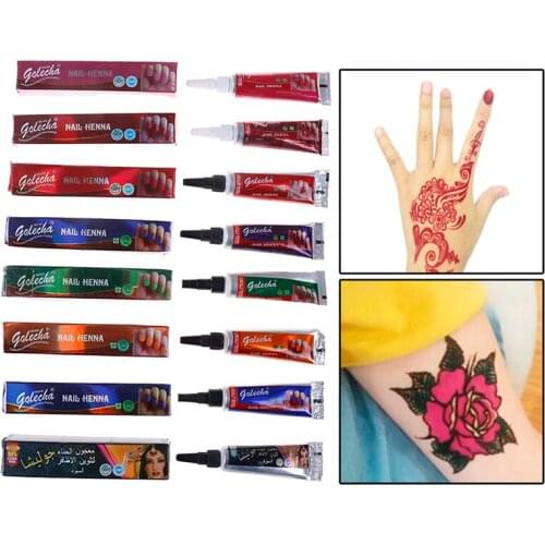 1 Pcs Indian Henna Paste Cone Paint DIY Temporary Drawing Beauty Women Mehndi Finger Body Cream Paint For Stencil Body Art
