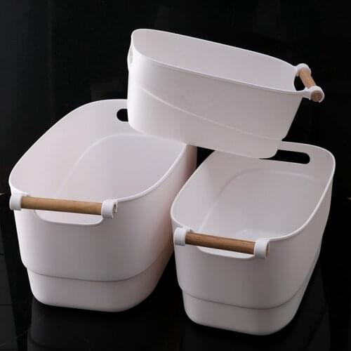 1PC Plastic Home Storage Basket Bathroom Portable Food Fruite Storage Box Clothing Laundry Basket Sundries Container NJ72010