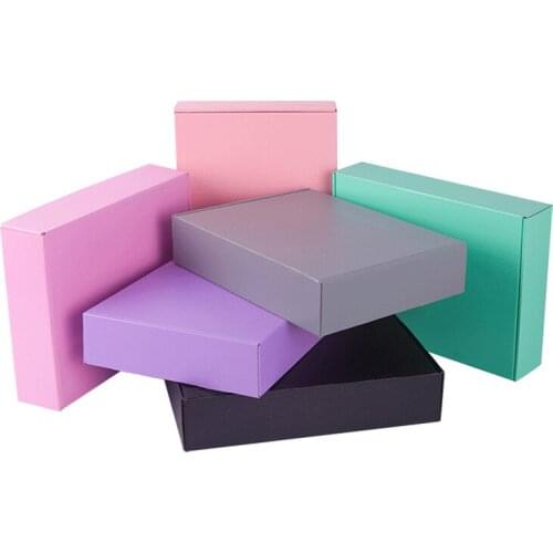 100pcs/lot Colorful Pink green Black kraft paper cardboard paper Box Carton Corrugated Box express shipping packing Box 2 Size