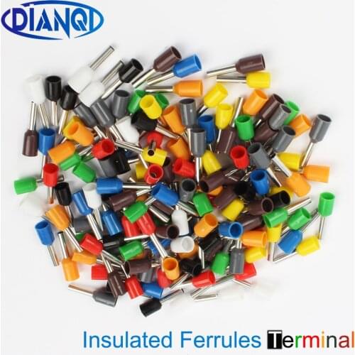 1000pcs /lot Insulated Ferrules Terminal Block Cord End Wire Connector Electrical Crimp Terminator E0508 E16-12 Free shipping