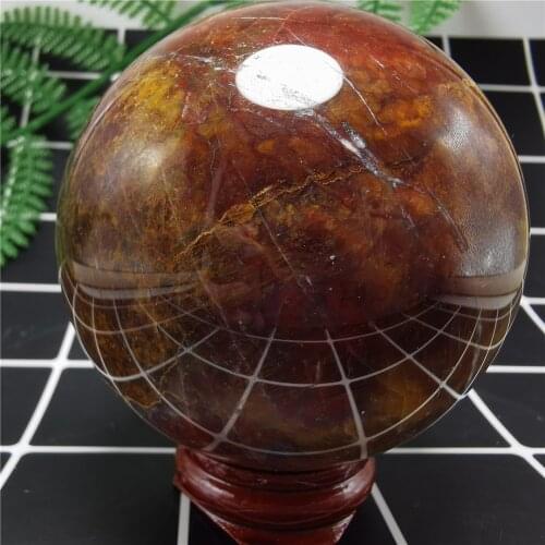 50-70MM Natural Quartz Crystal Orb Gemstone Sphere Ball Wooden Fossil Reiki Healing Quartz Stones And Crystals Home Decor Gift
