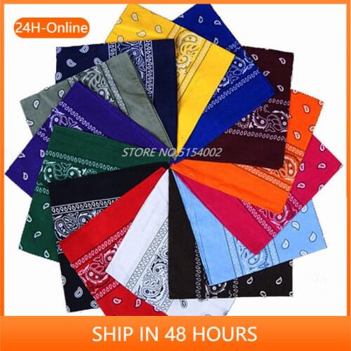 Unisex Men Women Cotton Bandana Hairband Cowboy Mens Biker Sports Headwear Wrist Hairwrap Double Sided Head Wrap Scarf Headwear