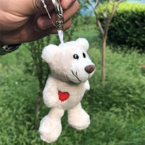 5 Pcs Keychain White Bear Pendant Stuffed Plush Keyring, Key holder Doll Gift Free Shipping