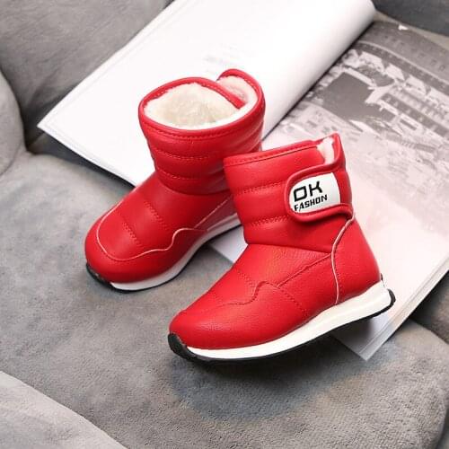 Children Snow Boots Girls Winter Shoes Plush Boots Fashion Sneakers Kids Shoes Children Boots Waterproof-Students 2019 New
