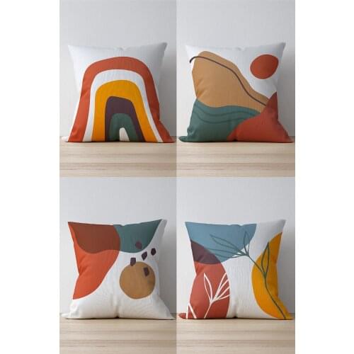 Double Side Printed Arizona Patterned 4'Lü Suede Pillow Decorate Case Good Quality Stylish Home Garden Room Kitchen Gift Convenient Decorative Modern