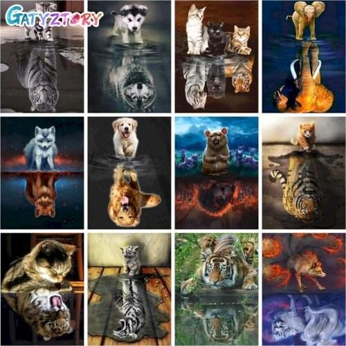 GATYZTORY 5D Animal Diamond Painting Full Drill Rhinestone Kits Cross Stitch Mosaic Art Handmade Gift Home Decortion