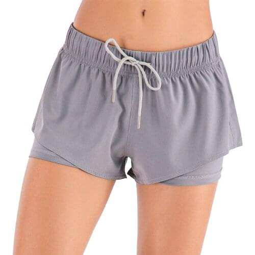 Summer Women Sport Short Quickly Dry Elastic Double Layer Yoga Short Running Jogger Fitness Gym Workout Casual Short Activewear