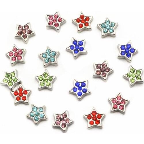 Mix 10pcs/lot crystal Charms star Floating Charms for Floating Memory pendant charms Lockets DIY Jewelry