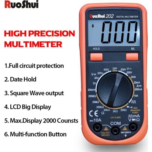 Mini Multimeter Portable Professional measure Voltage Current Resistance tester meter Ture RMS Family pocket digital multimeter