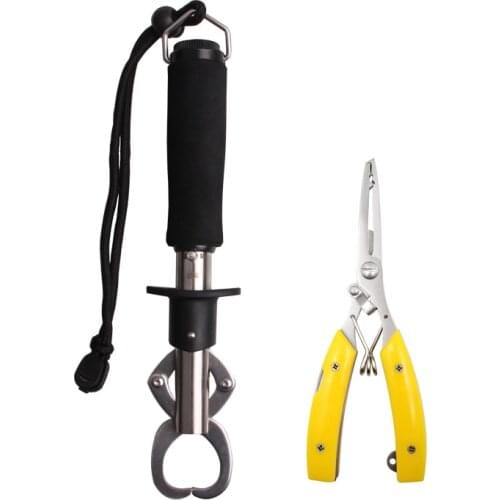 Multifuctional stainless steel Fishing Pliers Split Rings Portable Fish Lip Gripper fishing grip with Scales tools