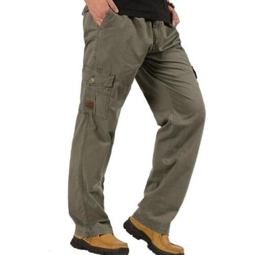 New Casual Plus Size Men Cargo Pants Cotton Loose Trousers Mens Pants Size XL- 6XL
