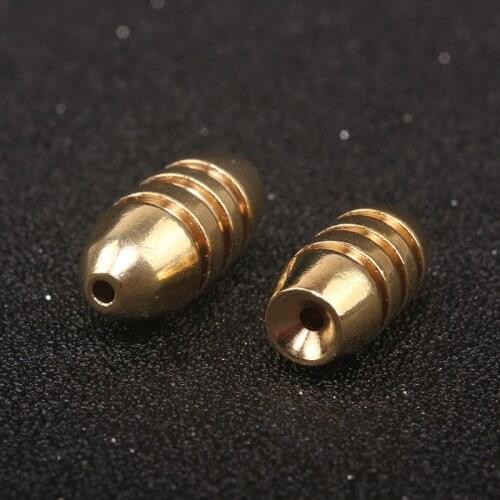 10PCS/LOT Texas Fishing Set Bullet Copper Lure Counterweight Drop 3.5/5/7/10G Thread Soft Bait Pendant Accessories
