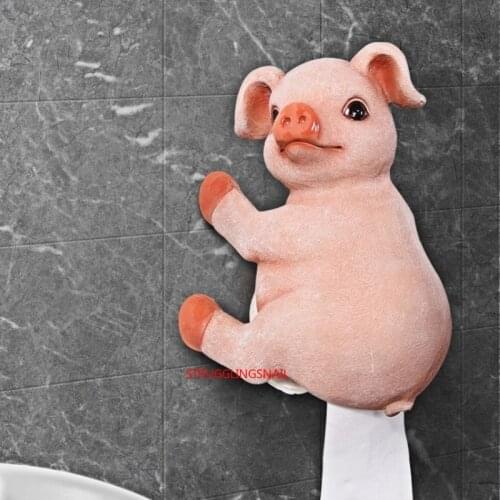 Bathroom Resin Wall-mounted Animal Paper Towel Holder Creative Home Toilet Paper Holder Stand Bathroom Decoration Tissue Boxes