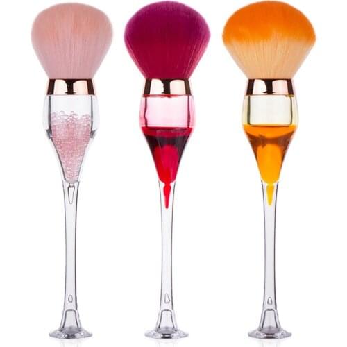 2021 new Red Wine Glass Foundation Powder Blush Brush Professional Make Up Brush Tool Set Cosmetic Soft Big Size Makeup Brush