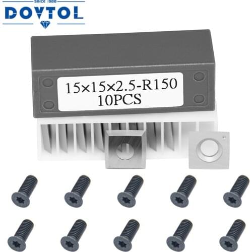 15mm Square Carbide Cutter Inserts 6" Radius Replacement for Woodworking Spiral Helical Planer Head and Lathe Turning Tools 10pc