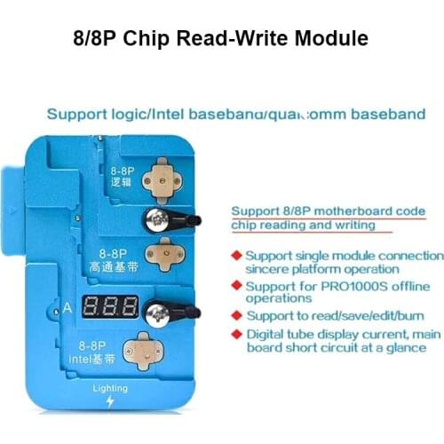 JC PRO1000S For iPhone 8/8P Logic/Intel/Qualcomm Baseband IC Chip Programmer motherboard Chips Read /Write Repair