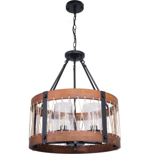 Wind restoring ancient ways loft droplight wood real wood dining room sitting room lamps and lanterns lighting FBA