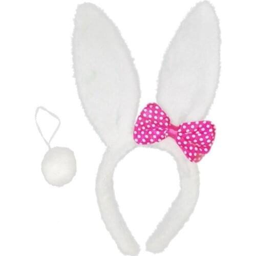 2Pcs/Set Fashion Rabbit Hair Ring Creative Plush Bunny Ear Headband Hair Bands Kitten Hoop Decoration For Easter Cat Accessories