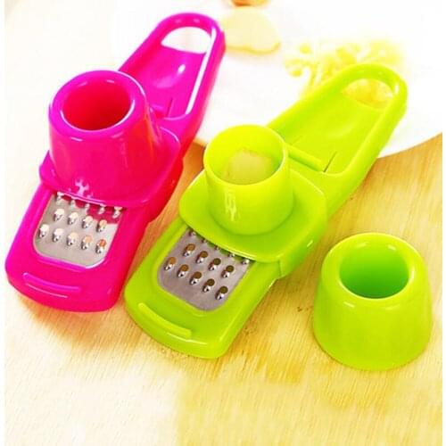 Pink&Green Multi Functional Ginger Garlic Grinding Grater Planer Slicer Cutter Cooking Tool Utensils Kitchen Accessories 50g E