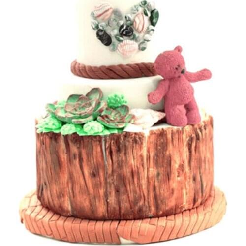 Hot sale Silicone Fondant Mold Tree Bark Texture Line Cake Brim Decoration Chocolate Soap Mold