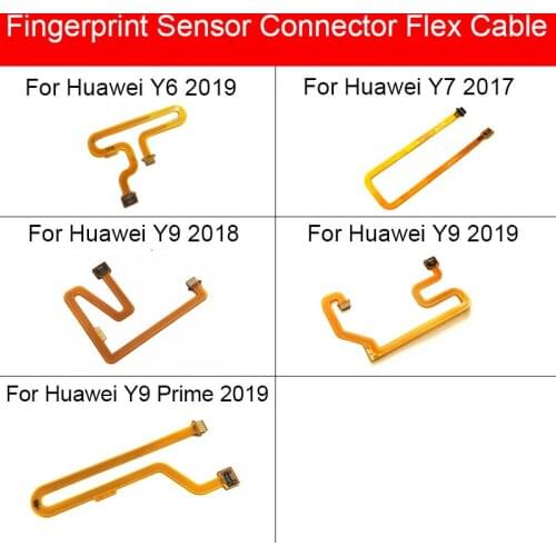 Fingerprint Sensor Scanner Touch ID Connect For Huawei Y6 Y7 Y9 Prime 2017 2018 2019 Home Return Sensor Flex Ribbon Parts Repair