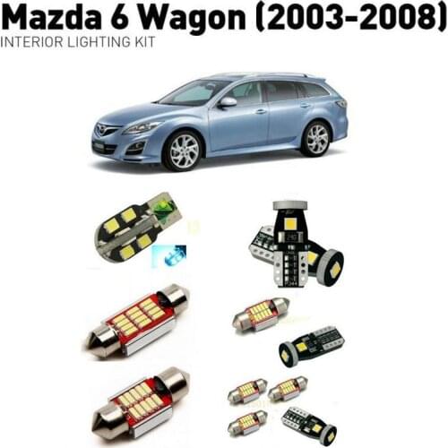 Led interior lights For mazda 6 wagon 2003-2008 14pc Led Lights For Cars lighting kit automotive bulbs Canbus