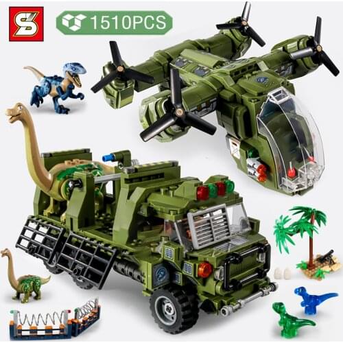 SY BLOCK ideas Diy Famous Movie Jurassic Animals Dinosaur World Park Building Blocks Bricks Toys Birthday Gifts for Boys