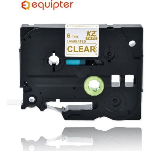 Tze114 6mm Gold on clear Compatible Brother p-touch printers tze-114 tz114 tz-114 tz tze 114 label tape ribbon for ptouch maker