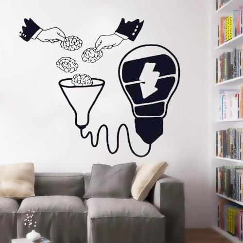 Vinyl Wall Decal Teamwork Wall Sticker Office Decor light bulb Inspire Office Quote Motivation Idea Wall Art Decals Decor HQ151