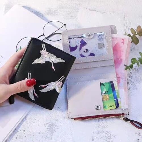 Lovely Birds Printed Mini Women Wallet PU Leather Fashion Zipper Coin Purse Woman Clutch Purses Cards Holder Ladies Coin Pocket