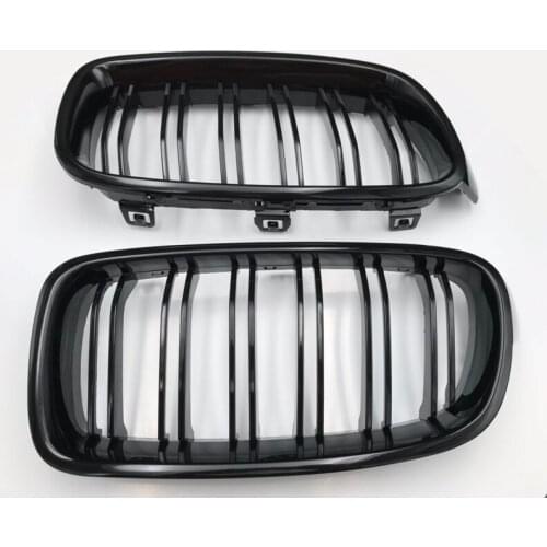 1 Pair Gloss Black Front Kidney Grill Double Line Grille for BMW 3-Series F30 F31 F35 2012-2017 Repair Part Grilles