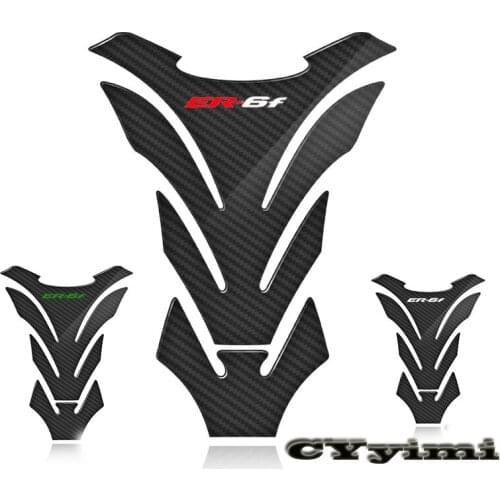 3D Carbon Fiber Motorcycle Fuel Tank Pad Cover Protector Decal Stickers For Kawasaki ER6F ER-6F