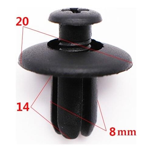 50Pcs Universal 8mm Screw Buckle Bumper Mudguard Fender Trunk Plastics Fastener