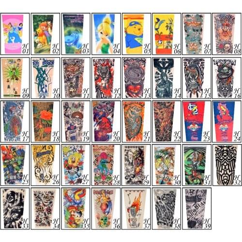 50pcs 39 colors kids cool Cartoon sunscreen tatoo Children arm sleeve temporary tattoo scorpion fake tattoo sleeves