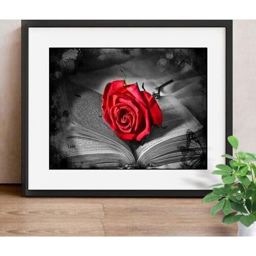 5D DIY Diamond Painting Flower Picture Of Rhinestone Mosaic Rose Diamond Embroidery Full Drill Square Handmade Decor