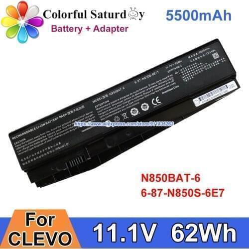 Genuine 11.1V 62Wh N850BAT-6 Laptop Battery For Aftershock MX-15 Pro MX-14 Gigabyte Sabre 15 G8 N850 N871EZ N850EL N850EP N857
