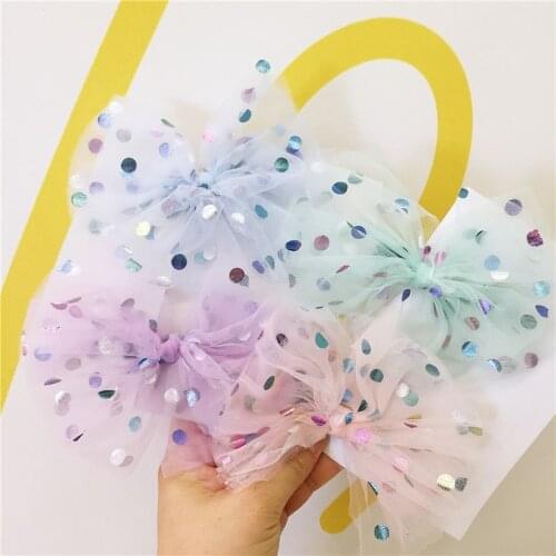 7Pcs 14CM Polka Dot Bowknot Applique For DIY Clothes Shoes Hat Headwear Clips Crafts Decor Patches